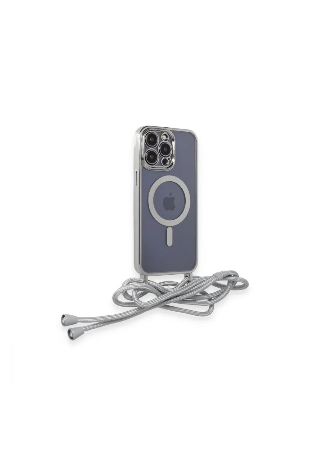 Apple İphone 12 Pro Max Kılıf Divo Lazer Askılı Magsafe Kapak - Gümüş