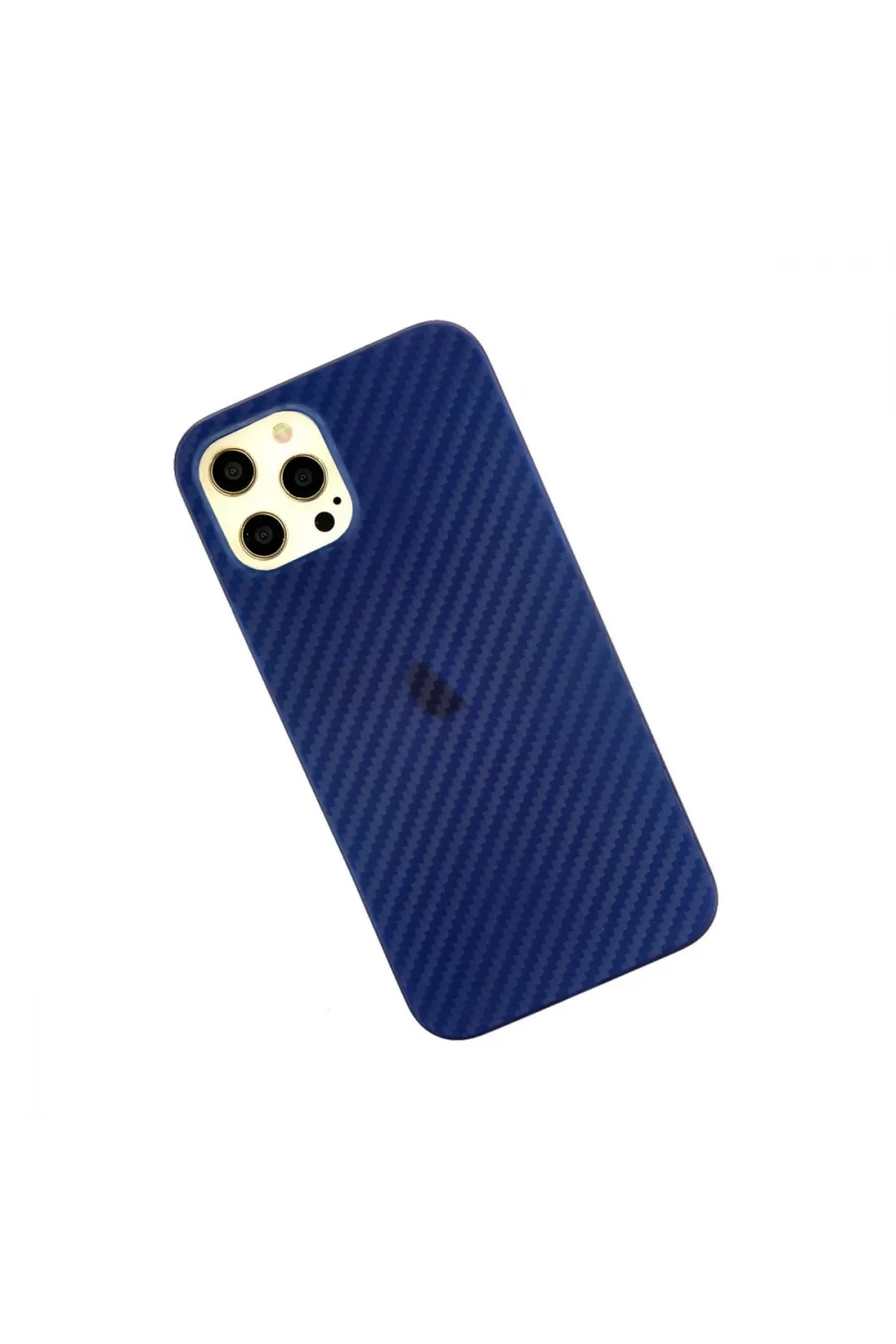 Apple İphone 12 Pro Max Kılıf Karbon Pp Silikon - Mavi