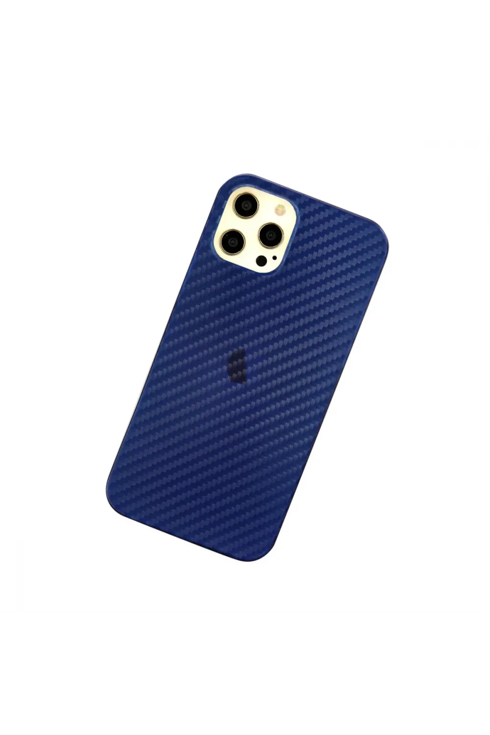 Apple İphone 12 Pro Max Kılıf Karbon Pp Silikon - Mavi