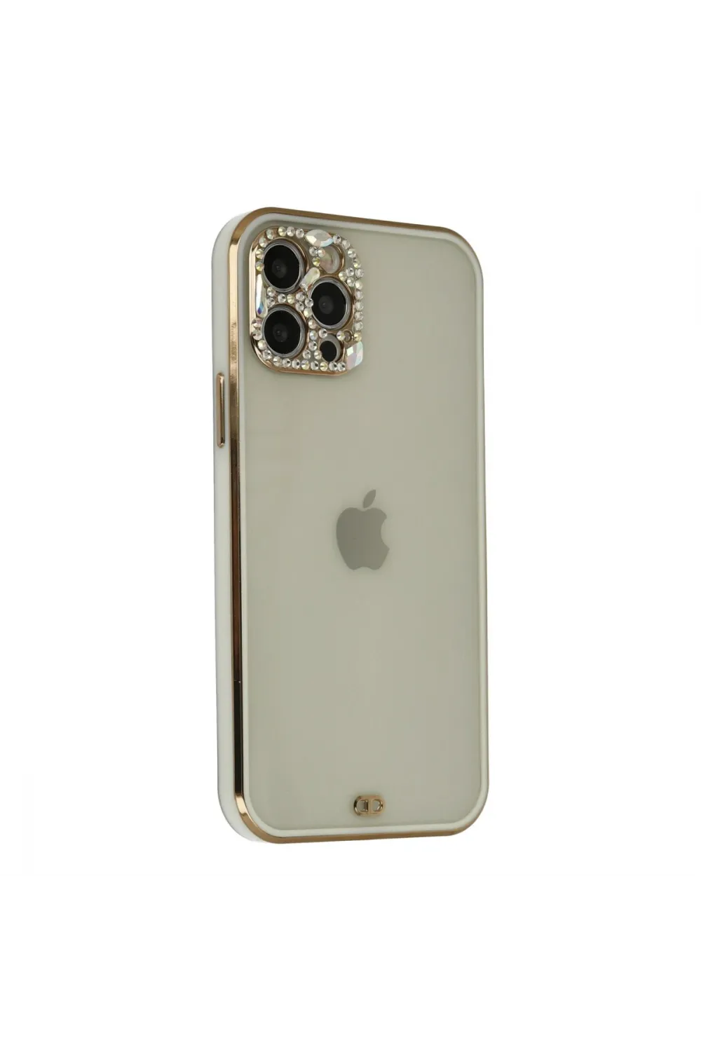 Apple İphone 12 Pro Max Kılıf Liva Taşlı Silikon - Beyaz