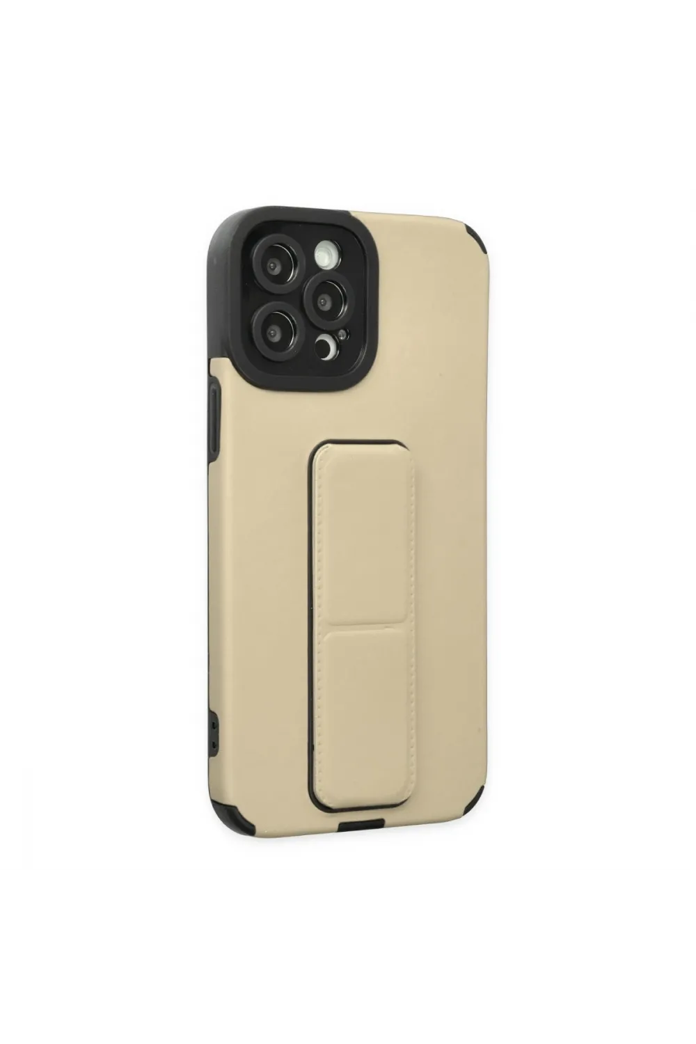 Apple İphone 12 Pro Max Kılıf Mega Standlı Silikon - Gold