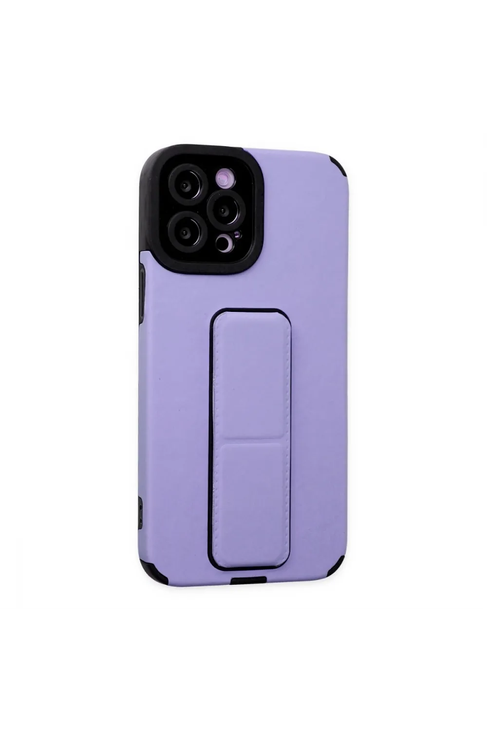 Apple İphone 12 Pro Max Kılıf Mega Standlı Silikon - Lila
