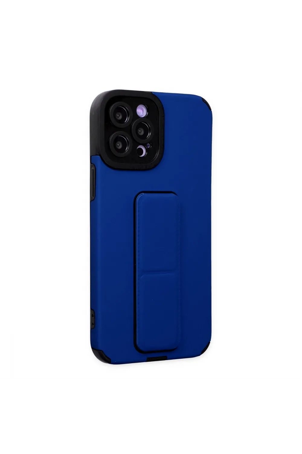 Apple İphone 12 Pro Max Kılıf Mega Standlı Silikon - Mavi