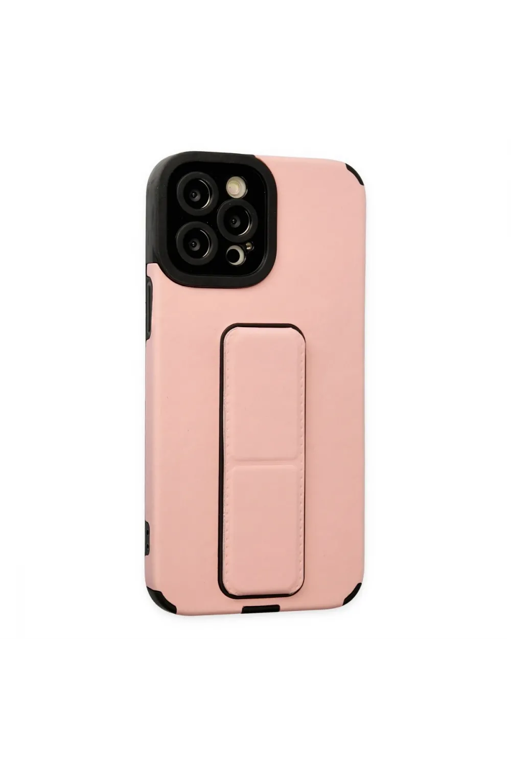 Apple İphone 12 Pro Max Kılıf Mega Standlı Silikon - Pudra