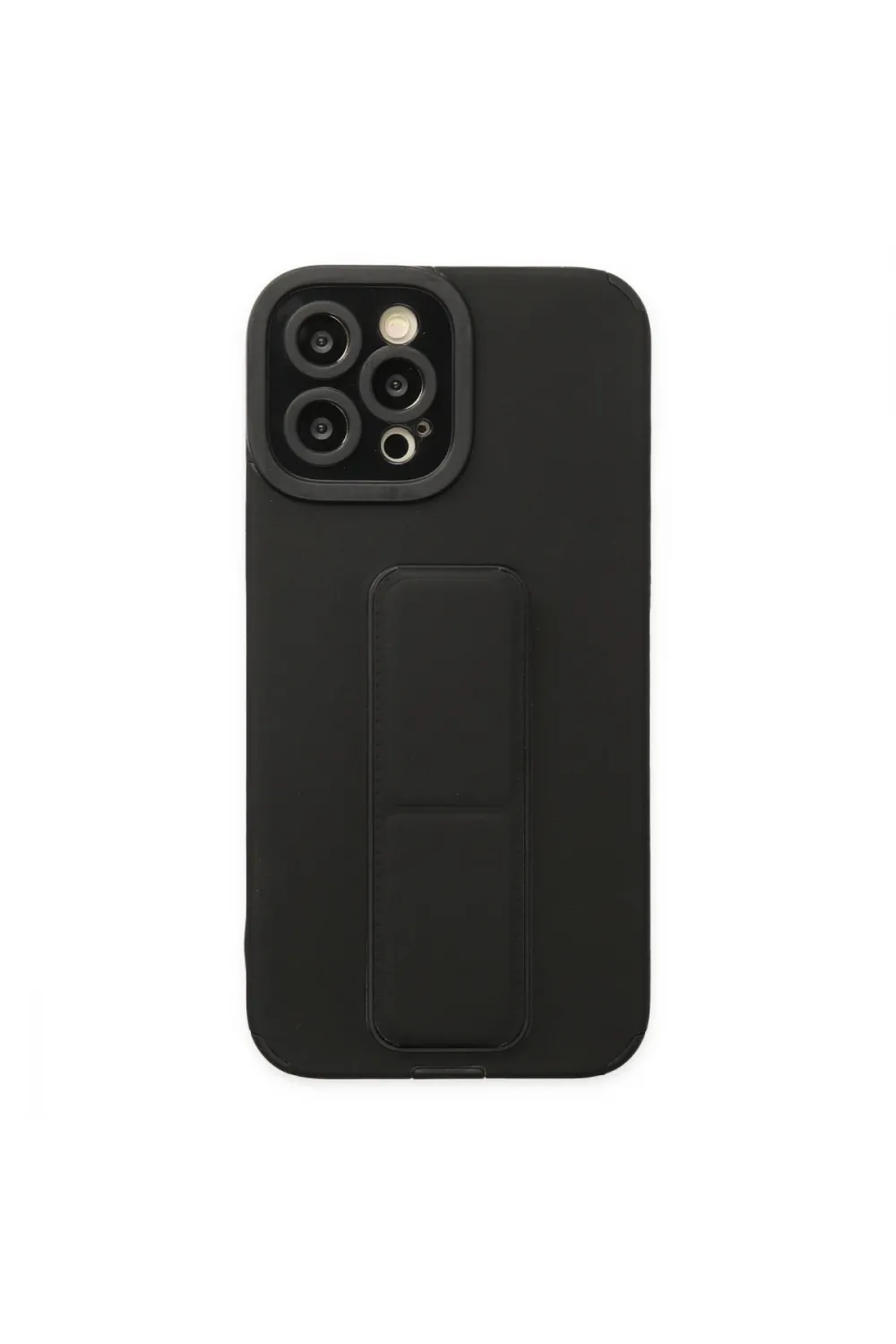 Apple İphone 12 Pro Max Kılıf Mega Standlı Silikon - Siyah
