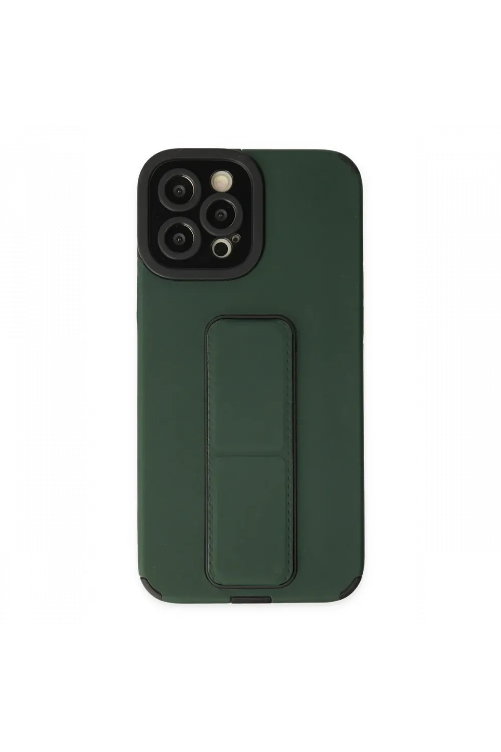 Apple iPhone 12 Pro Max Kılıf Mega Standlı Silikon - Yeşil