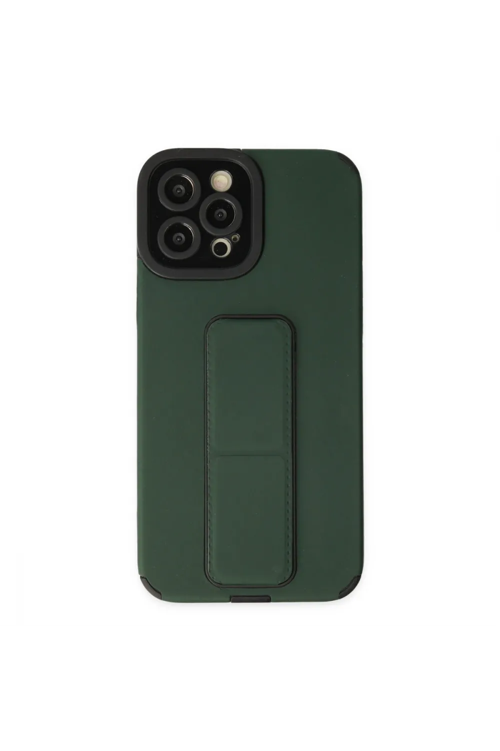 Apple İphone 12 Pro Max Kılıf Mega Standlı Silikon - Yeşil