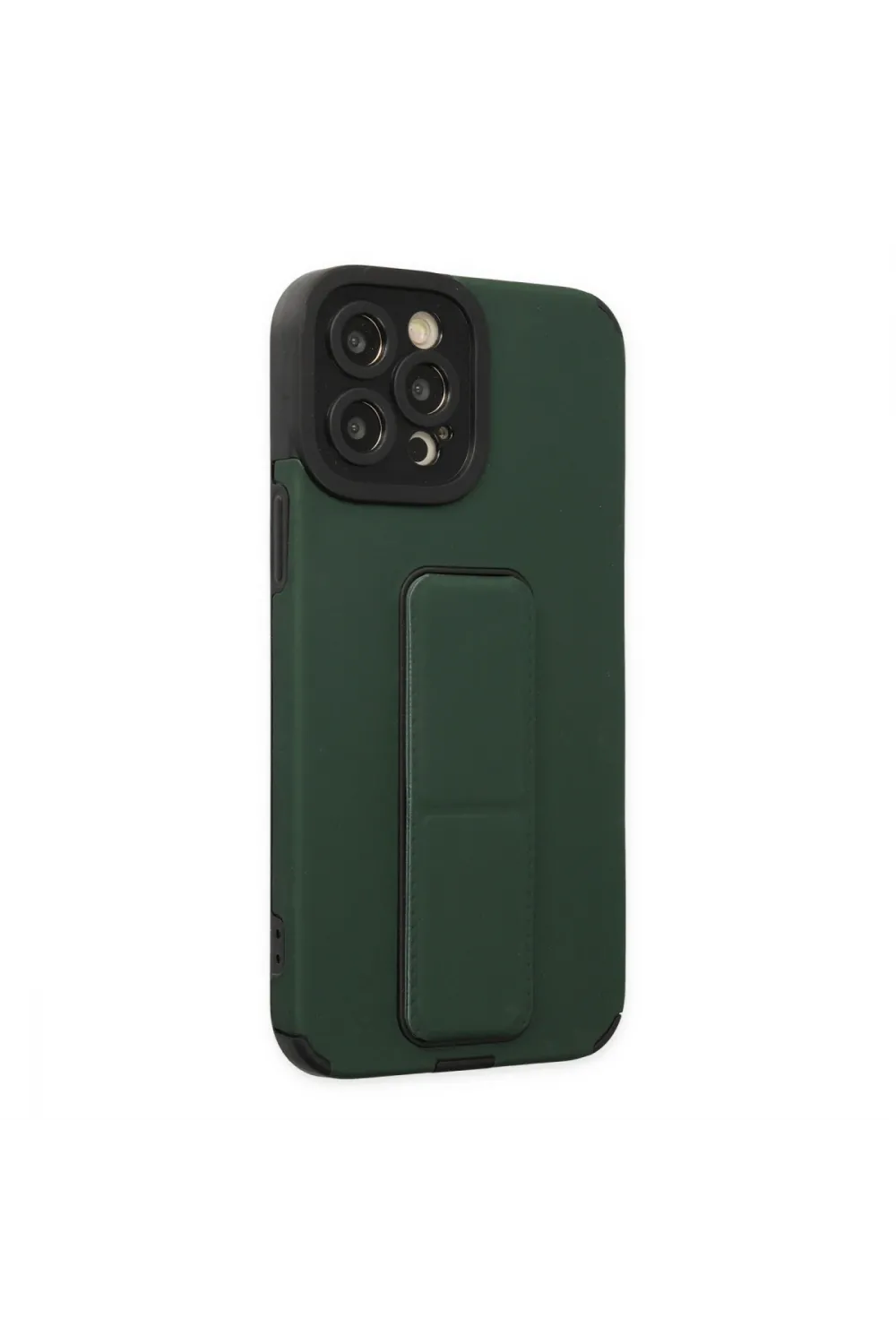 Apple İphone 12 Pro Max Kılıf Mega Standlı Silikon - Yeşil