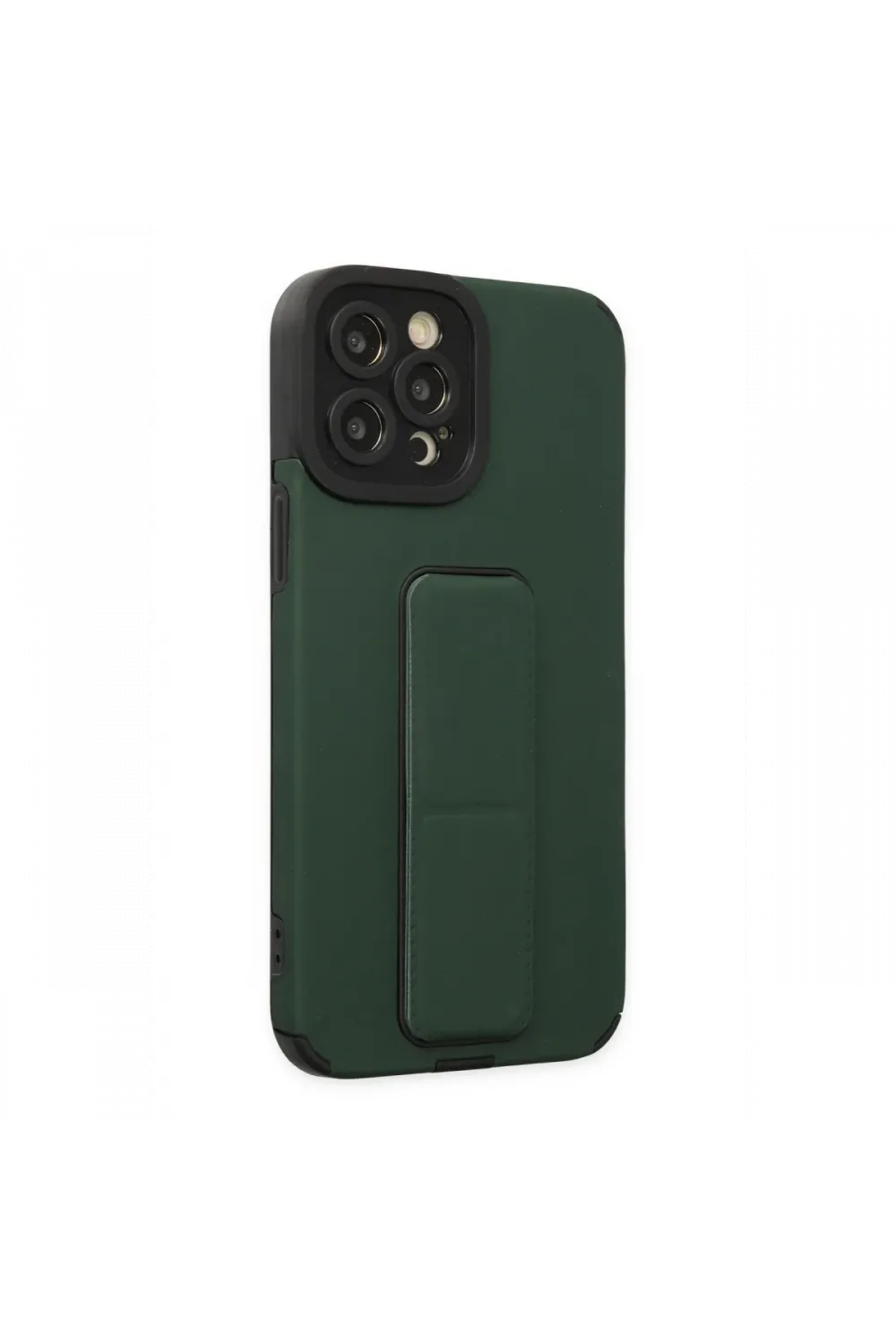 Apple iPhone 12 Pro Max Kılıf Mega Standlı Silikon - Yeşil