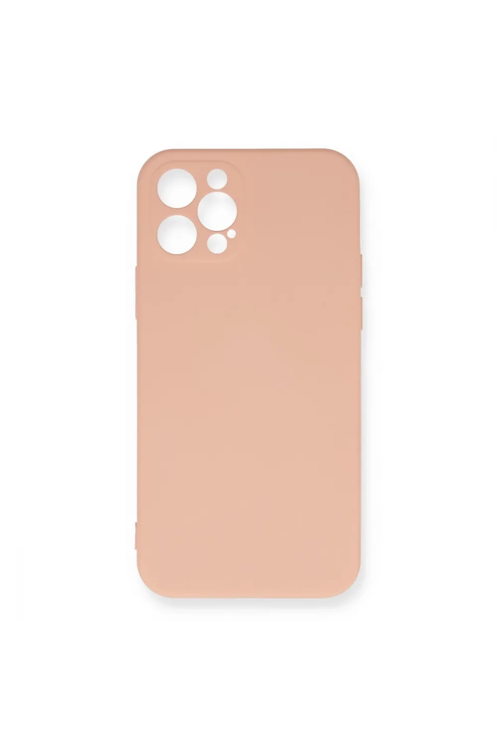 Apple İphone 12 Pro Max Kılıf Nano İçi Kadife Silikon - Pudra