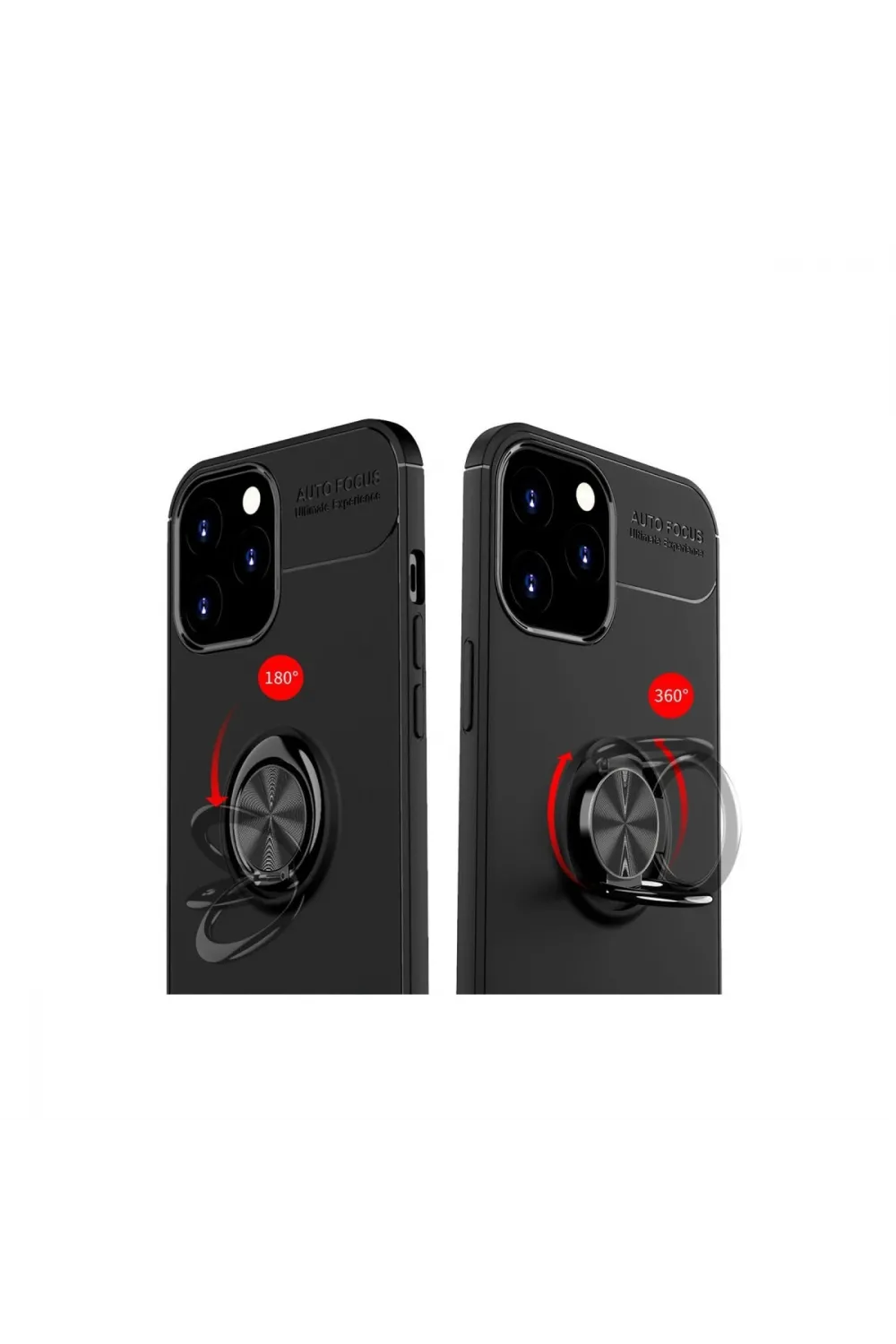 Apple İphone 12 Pro Max Kılıf Range Yüzüklü Silikon - Kırmızı
