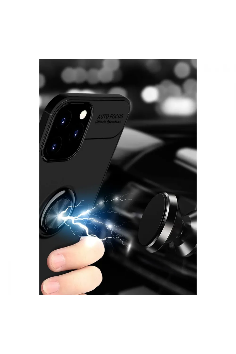 Apple İphone 12 Pro Max Kılıf Range Yüzüklü Silikon - Kırmızı