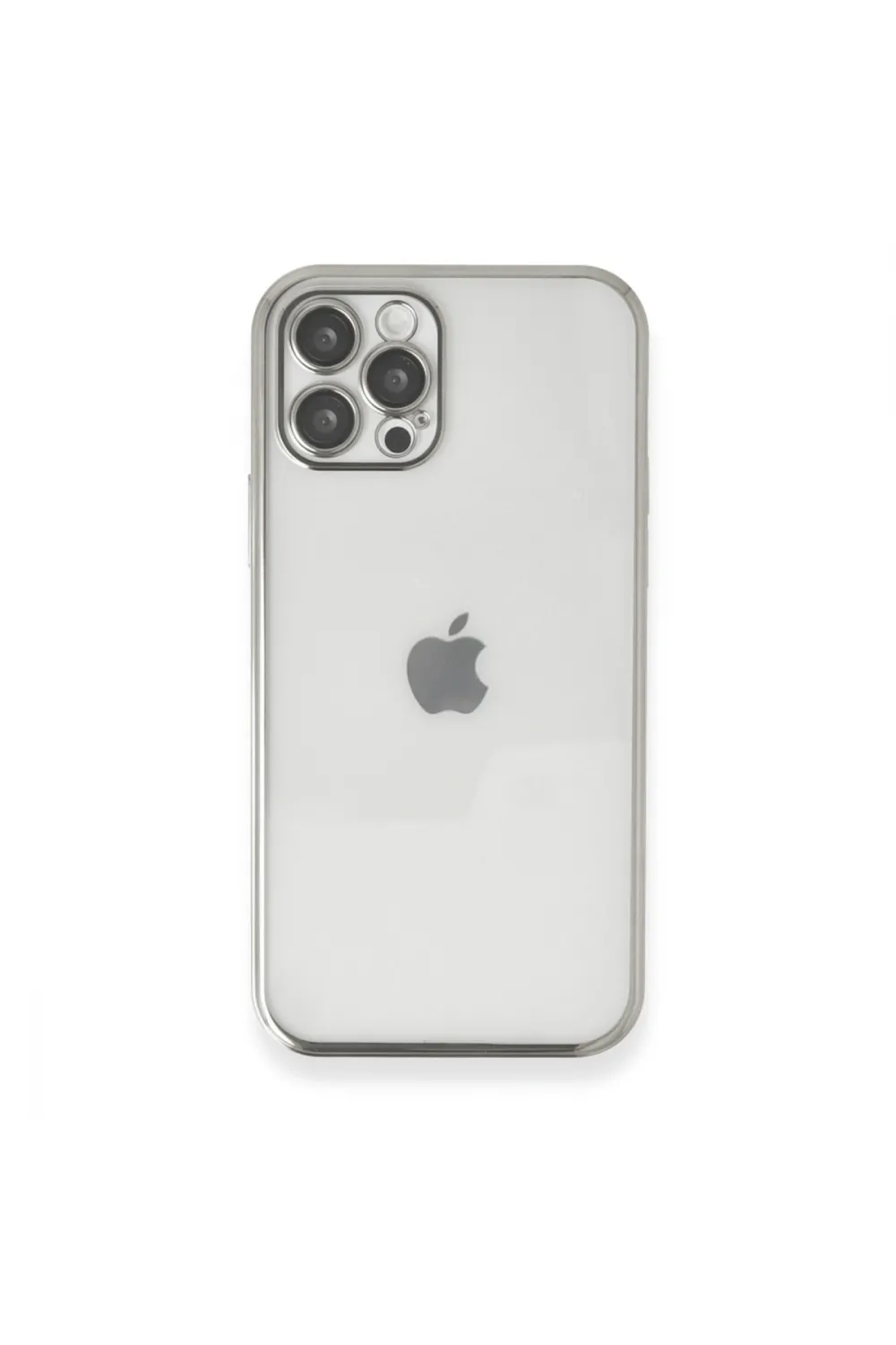 Apple İphone 12 Pro Max Kılıf Razer Lensli Silikon - Gümüş
