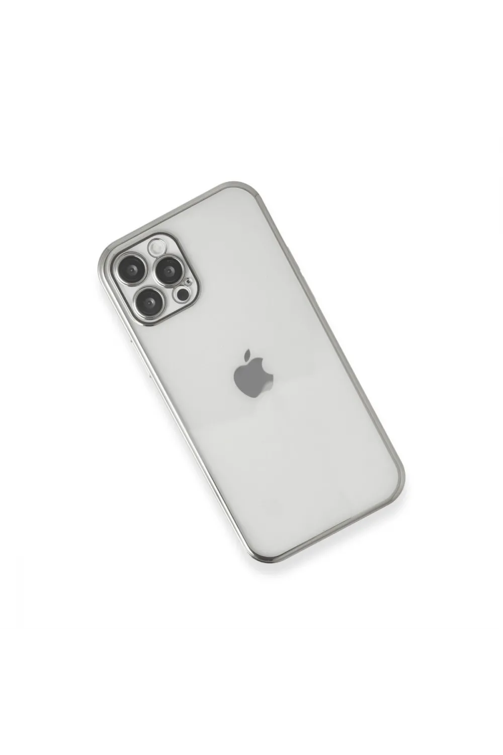 Apple İphone 12 Pro Max Kılıf Razer Lensli Silikon - Gümüş