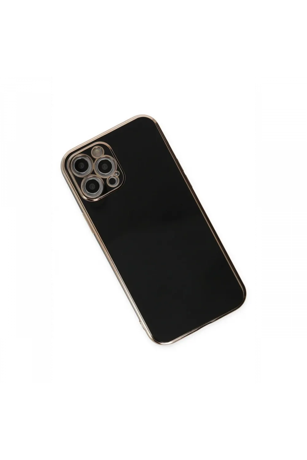 Apple iPhone 12 Pro Max Kılıf Volet Silikon - Siyah