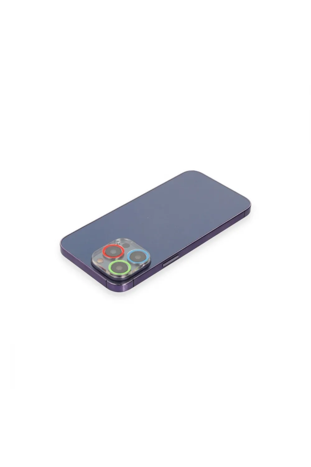 Apple İphone 12 Pro Max Renkli Kamera Lens Koruma Cam - Mavi-yeşil