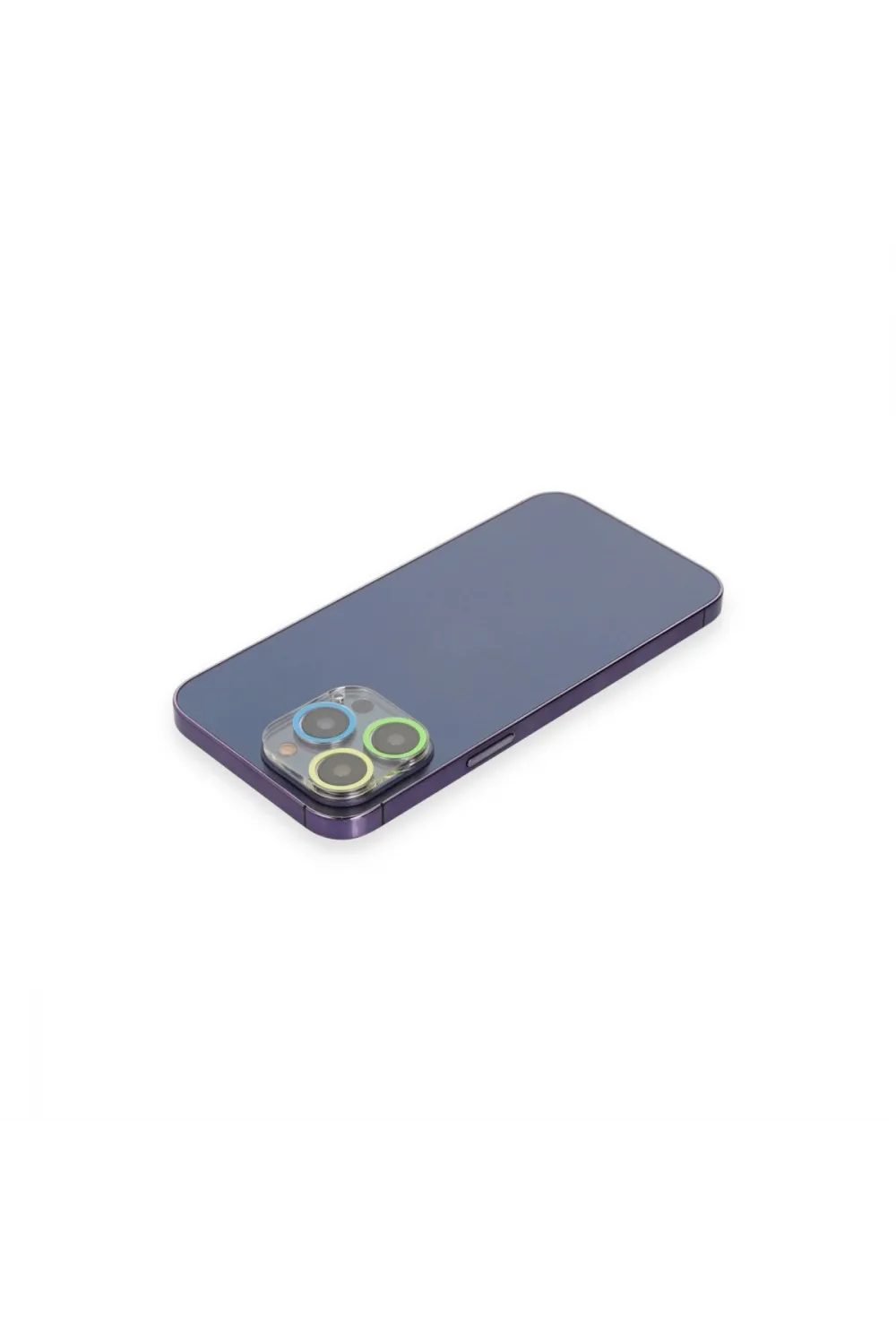Apple İphone 12 Pro Max Renkli Kamera Lens Koruma Cam - Yeşil-sarı