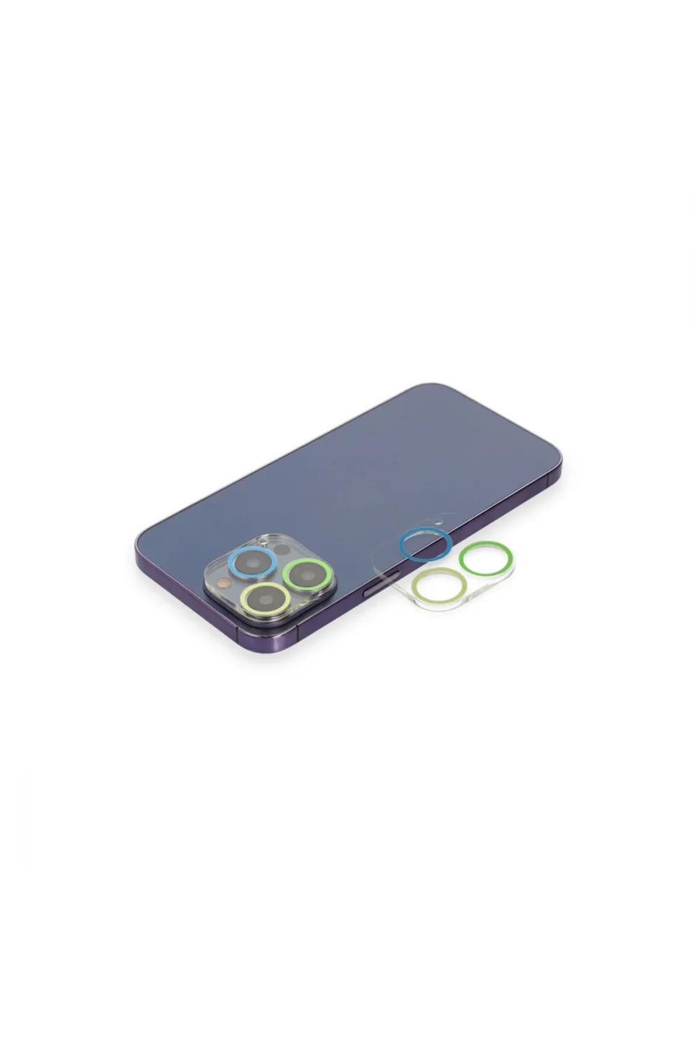 Apple İphone 12 Pro Renkli Kamera Lens Koruma Cam - Yeşil-sarı