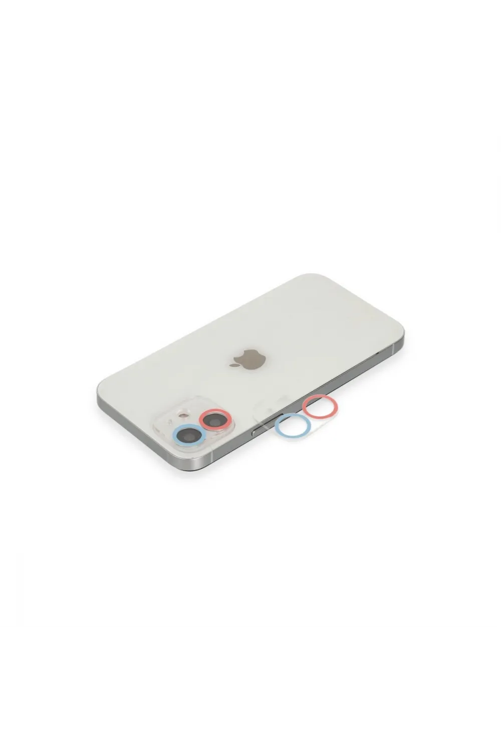 Apple İphone 12 Renkli Kamera Lens Koruma Cam - Pembe-mavi