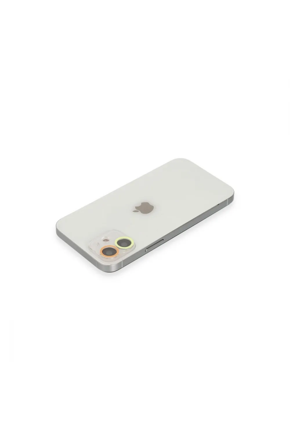Apple İphone 12 Renkli Kamera Lens Koruma Cam - Sarı-turuncu