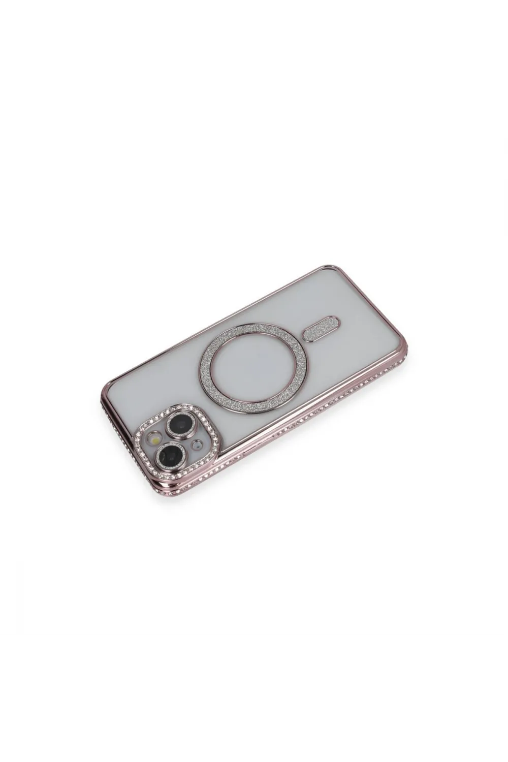 Apple İphone 13 Kılıf Joke Simli Magneticsafe Kılıf - Pembe