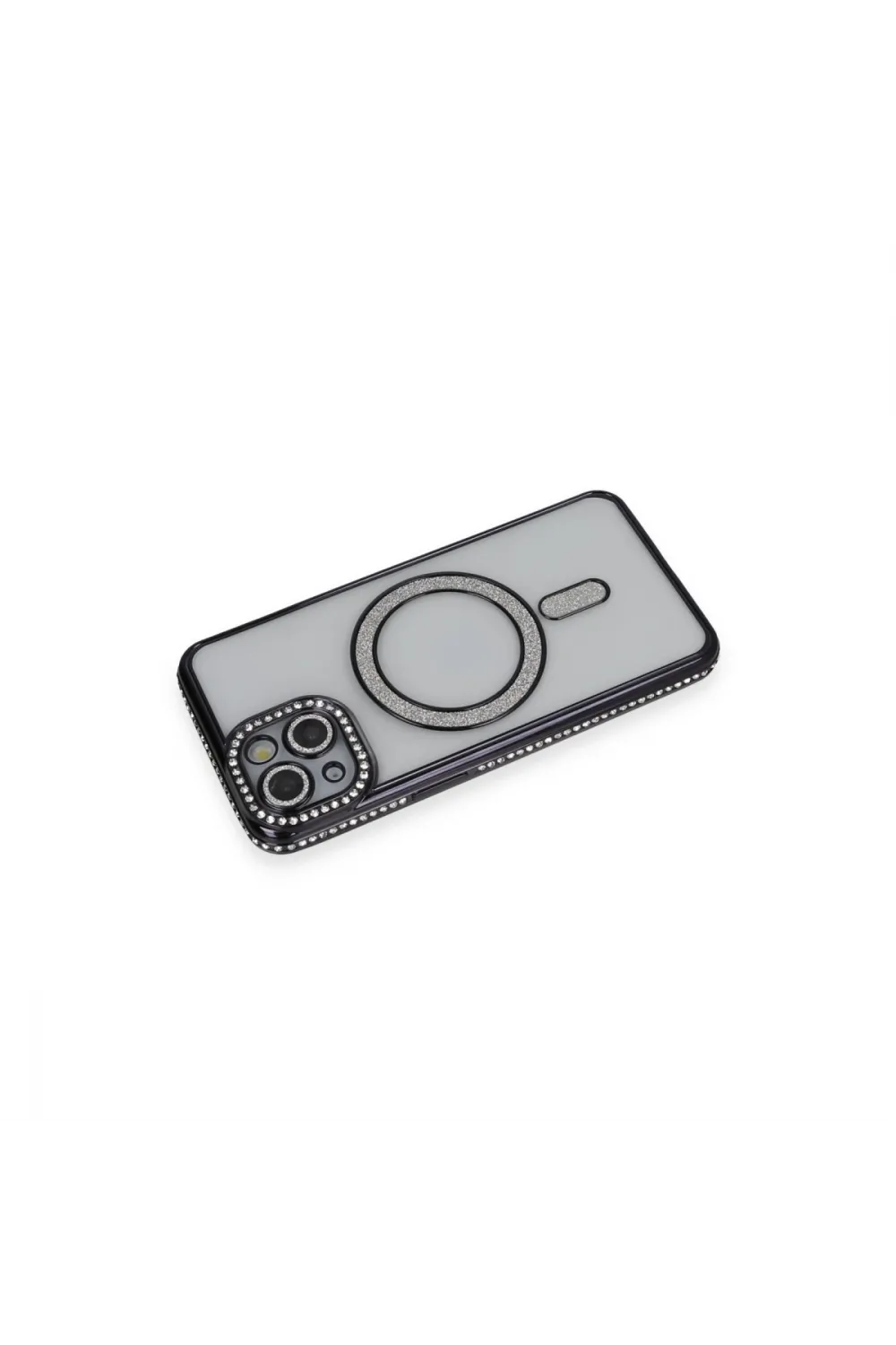Apple İphone 13 Kılıf Joke Simli Magneticsafe Kılıf - Siyah