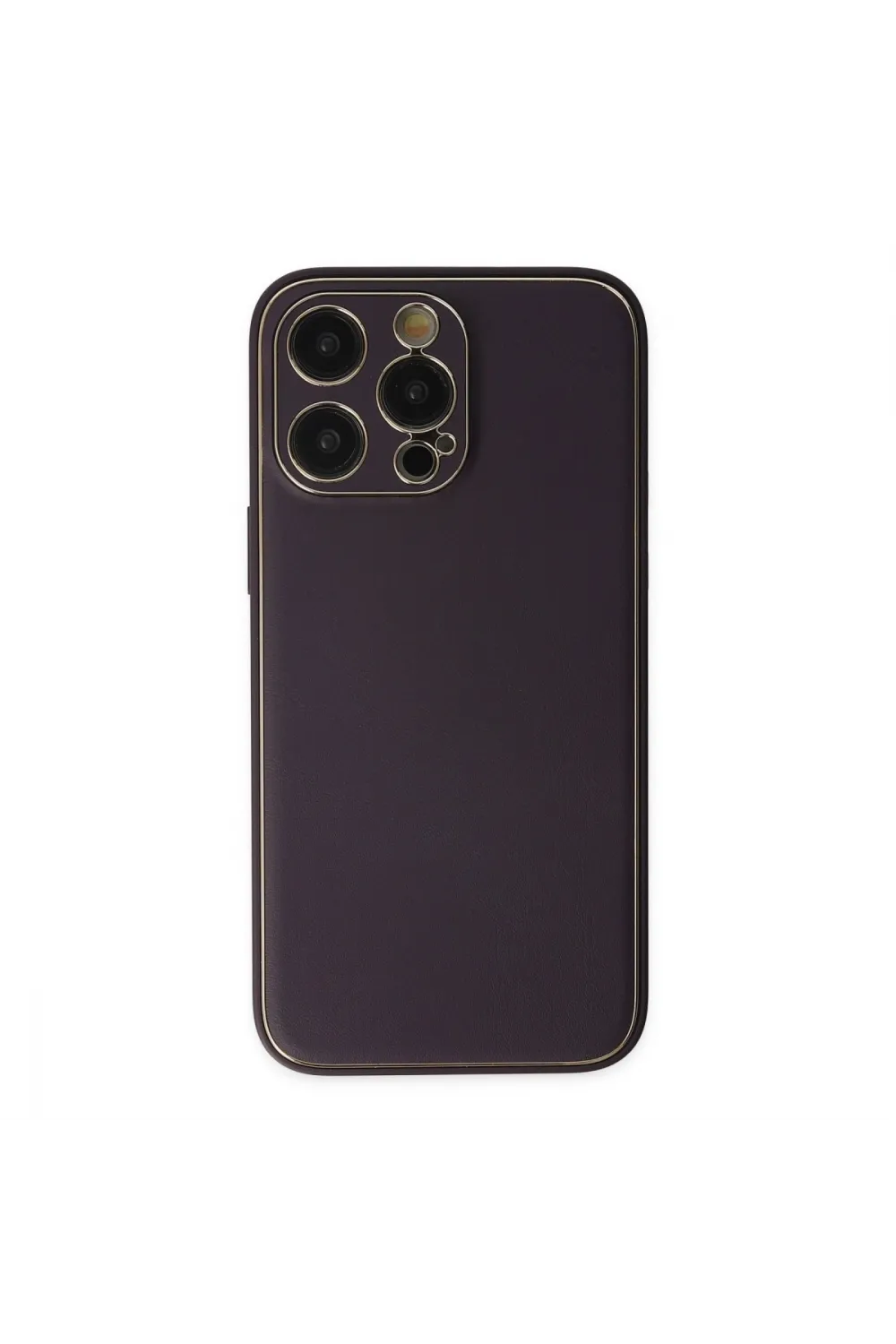 Apple İphone 13 Pro Kılıf Coco Deri Silikon Kapak - Derin Mor