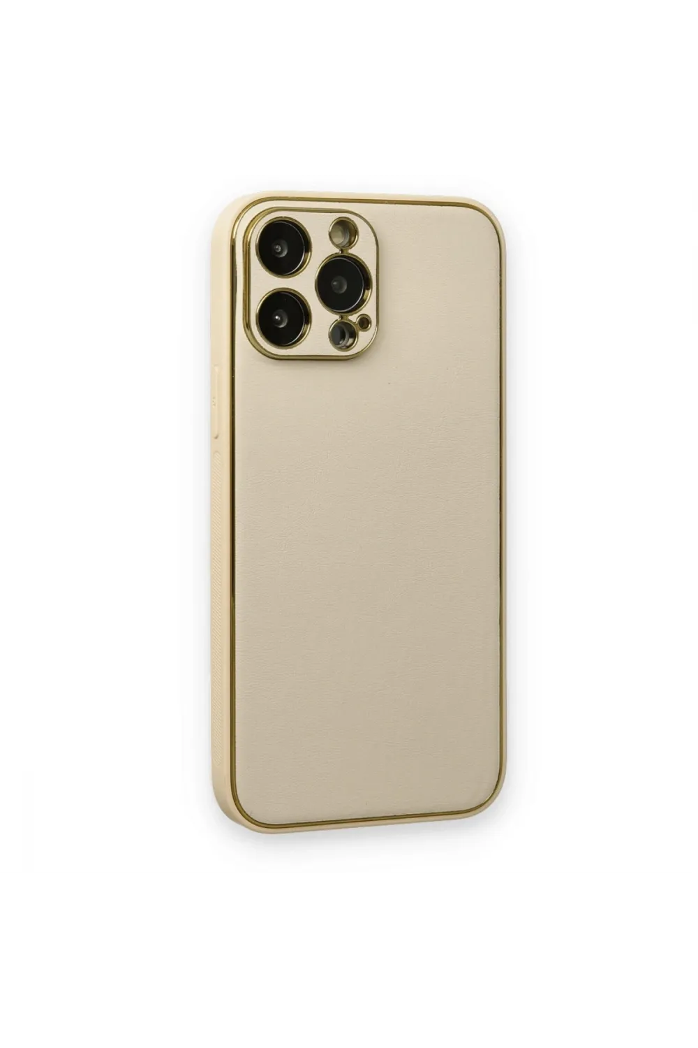 Apple İphone 13 Pro Kılıf Coco Deri Silikon Kapak - Gold