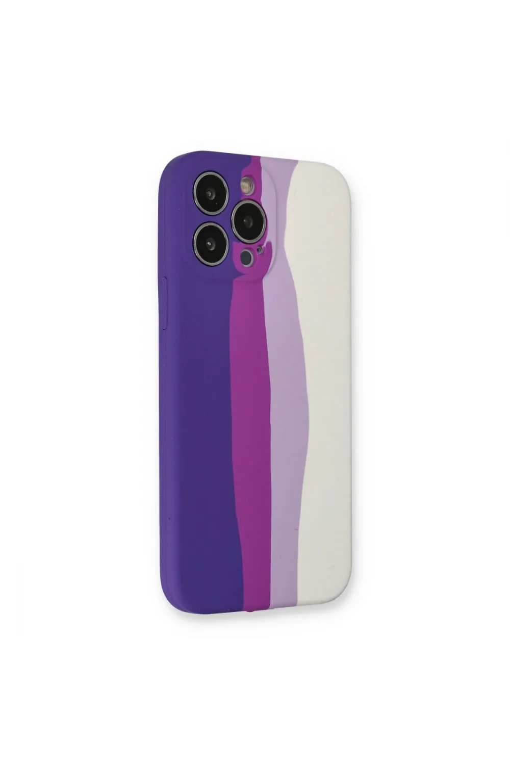 Apple İphone 13 Pro Kılıf Ebruli Lansman Silikon - Mor-beyaz
