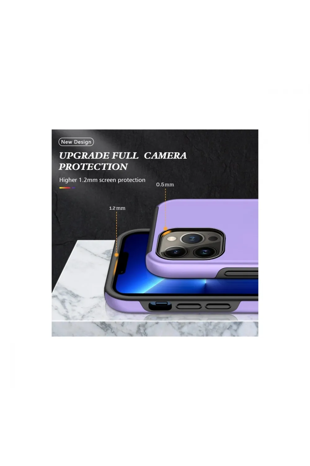Apple İphone 13 Pro Kılıf Elit Yüzüklü Kapak - Mor
