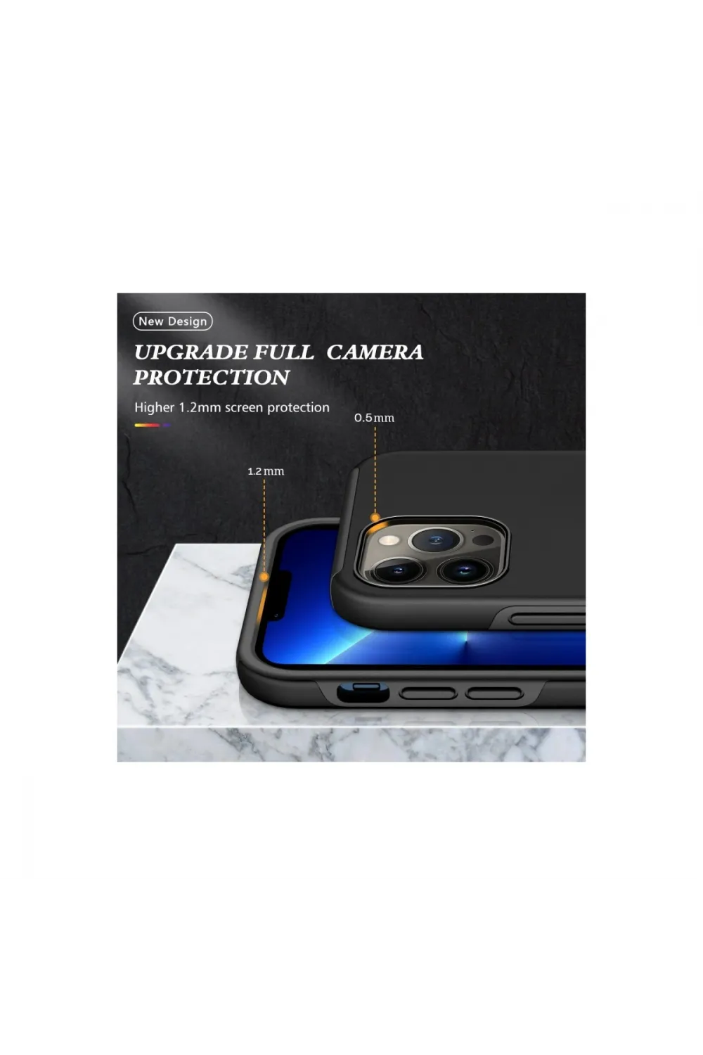 Apple İphone 13 Pro Kılıf Elit Yüzüklü Kapak - Siyah