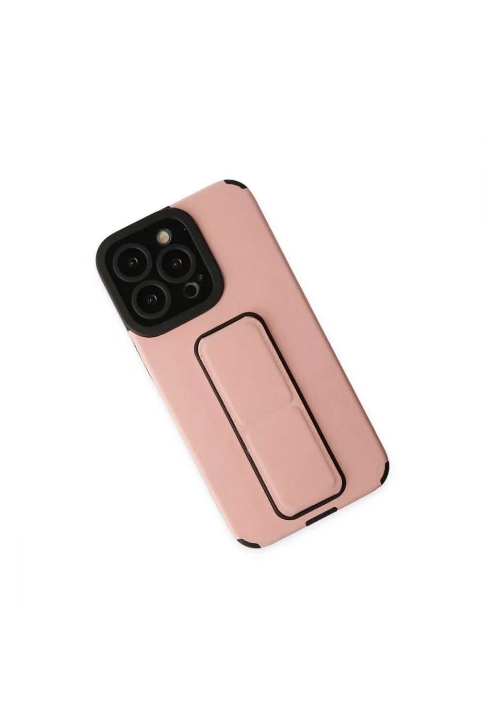Apple İphone 13 Pro Kılıf Mega Standlı Silikon - Pudra