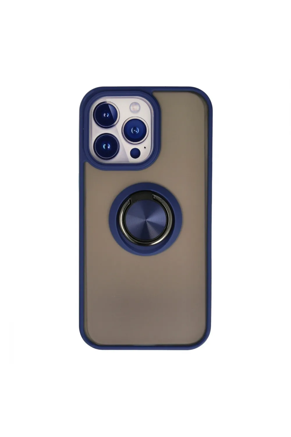 Apple İphone 13 Pro Kılıf Montreal Yüzüklü Silikon Kapak - Lacivert