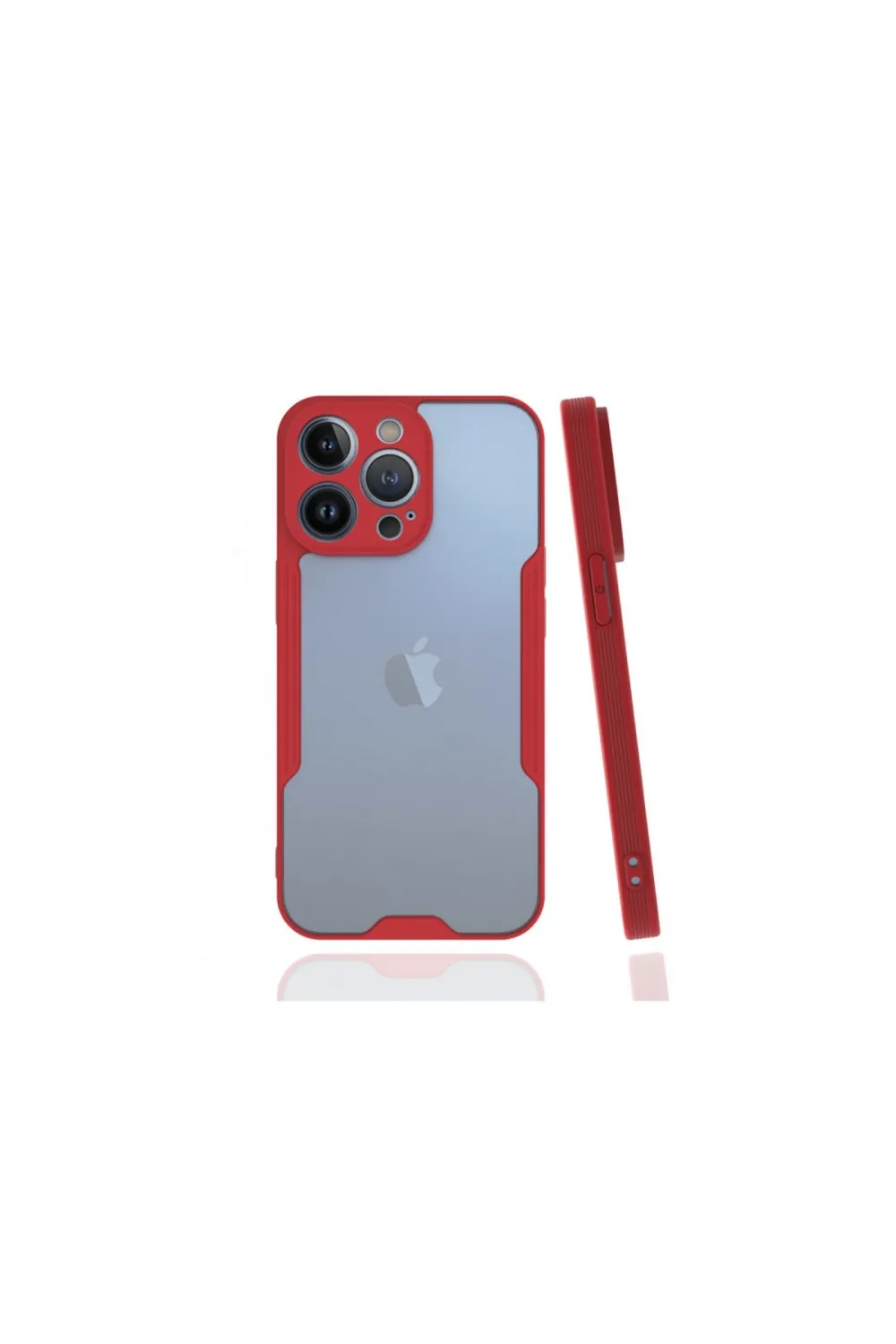 Apple İphone 13 Pro Kılıf Platin Silikon - Kırmızı