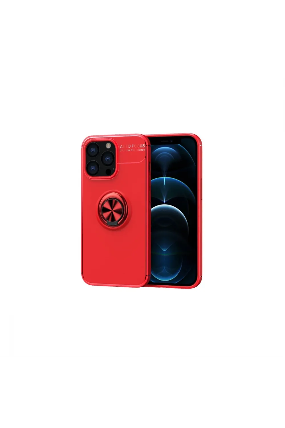 Apple İphone 13 Pro Kılıf Range Yüzüklü Silikon - Kırmızı