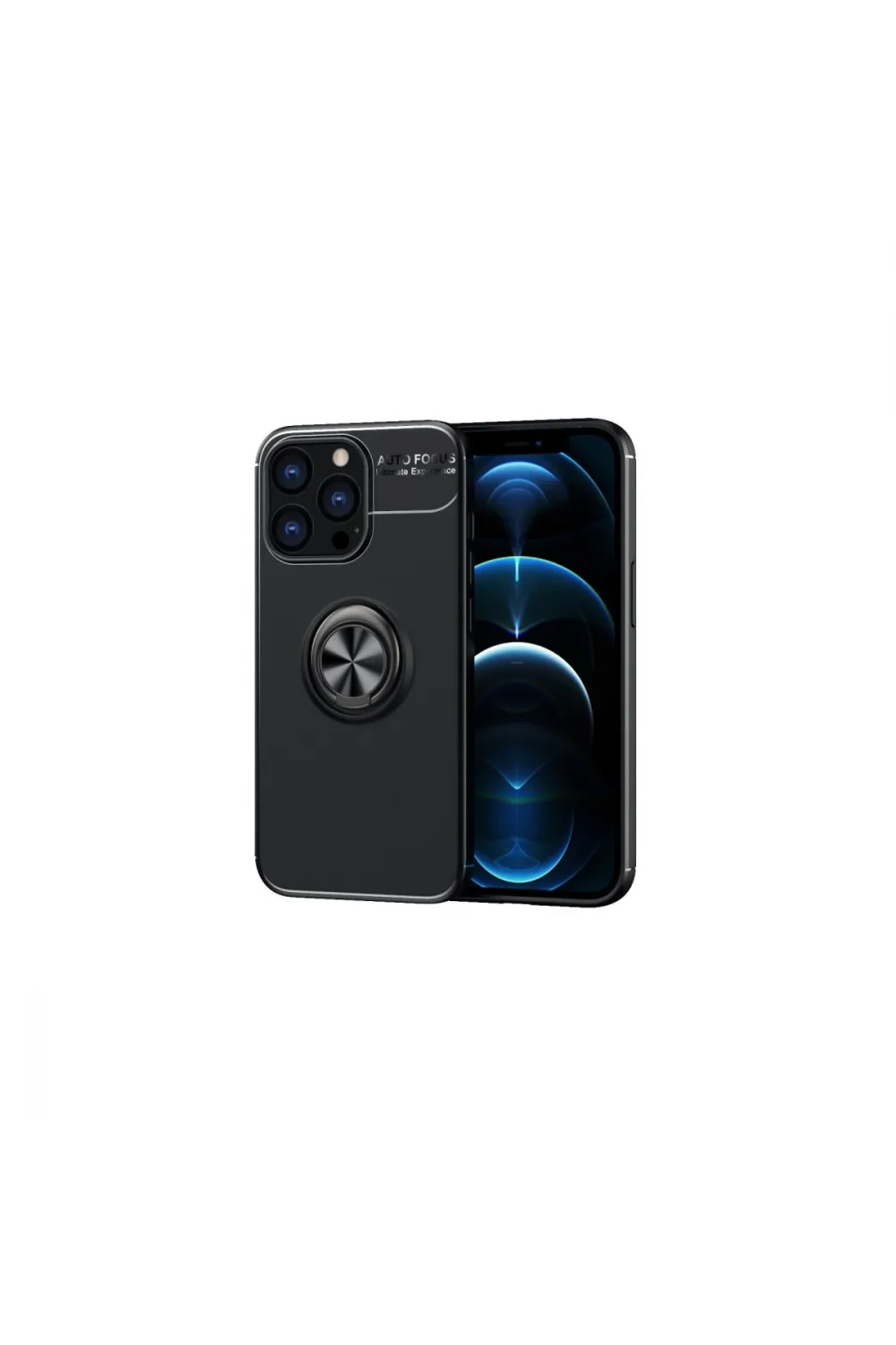 Apple İphone 13 Pro Kılıf Range Yüzüklü Silikon - Siyah