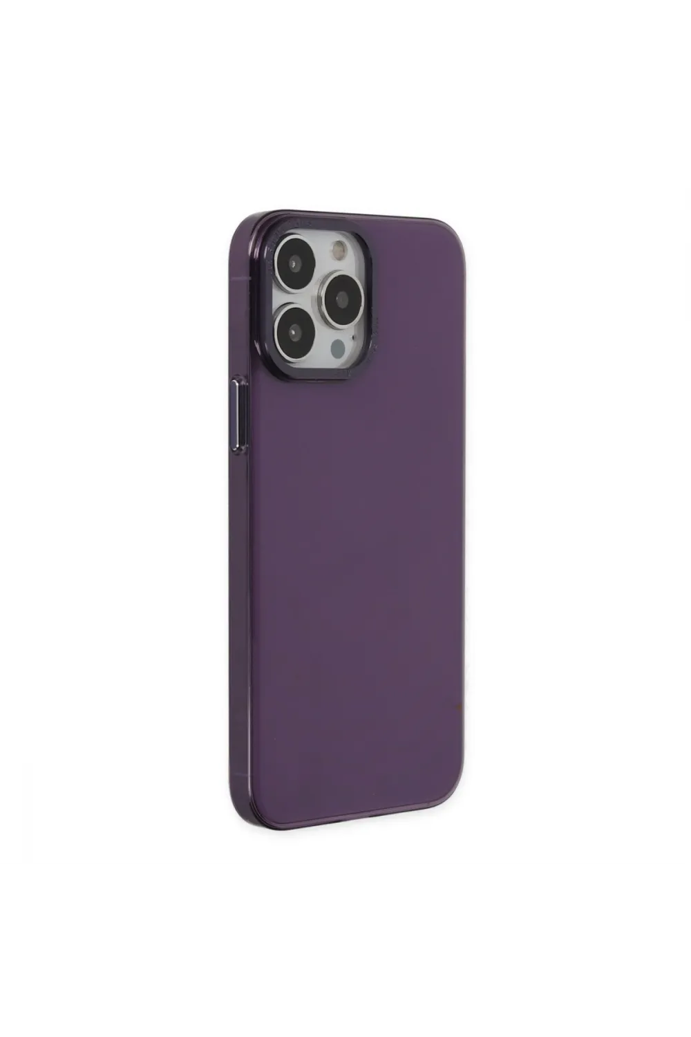 Apple İphone 13 Pro Max Kılıf Anka Pc Sert Metal Kapak - Mor