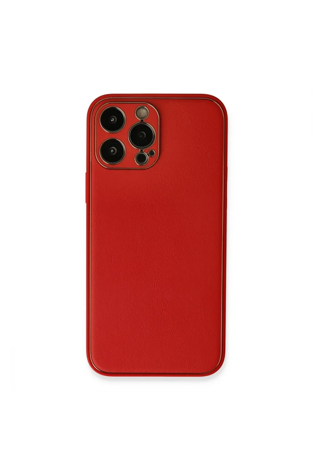 Apple İphone 13 Pro Max Kılıf Coco Deri Silikon Kapak - Kırmızı