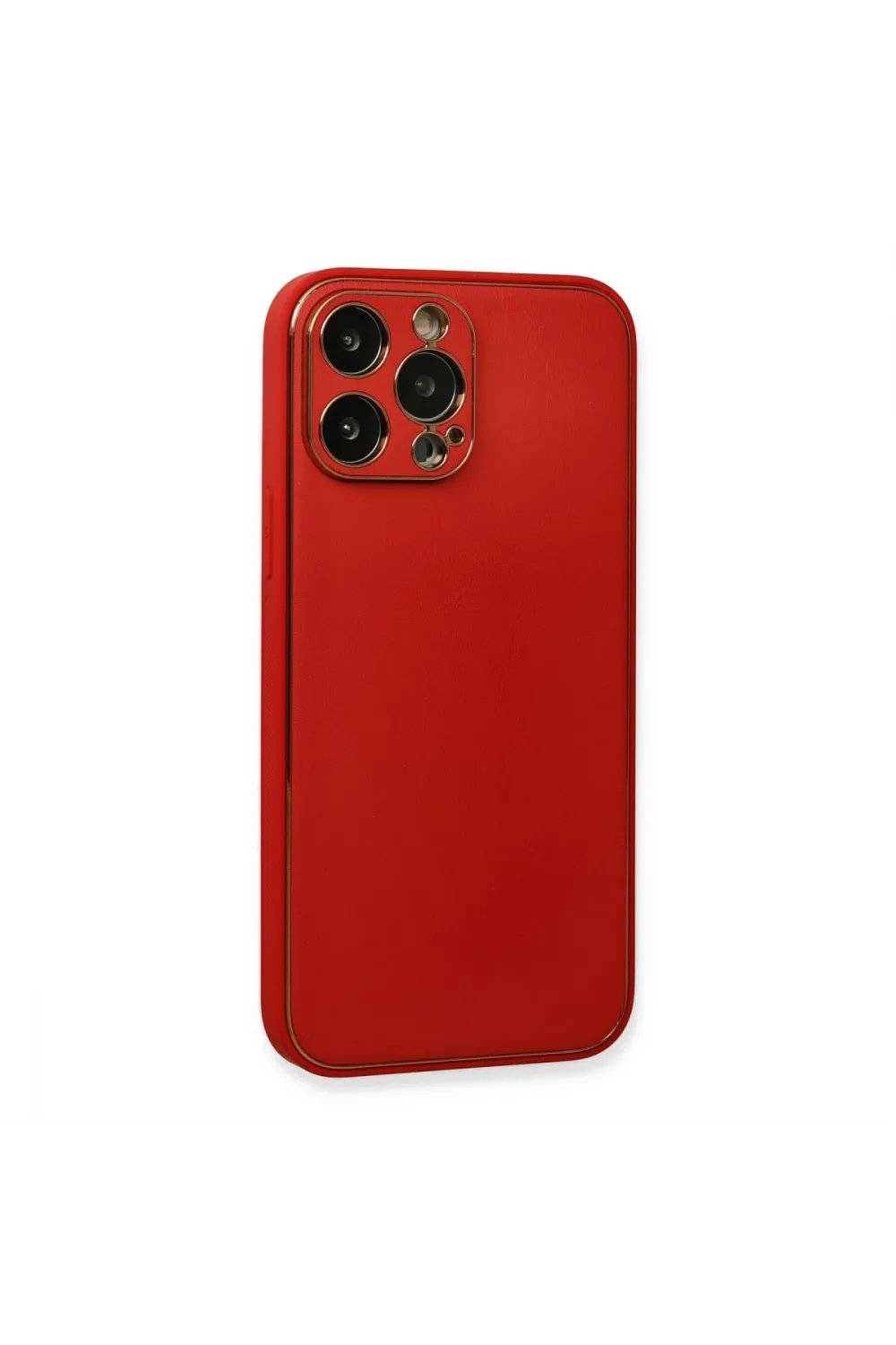 Apple İphone 13 Pro Max Kılıf Coco Deri Silikon Kapak - Kırmızı