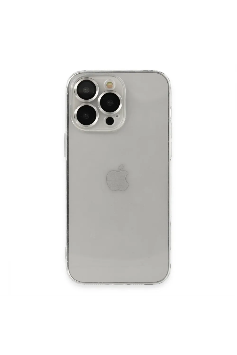 Apple İphone 13 Pro Max Kılıf Luko Lens Silikon - Gümüş