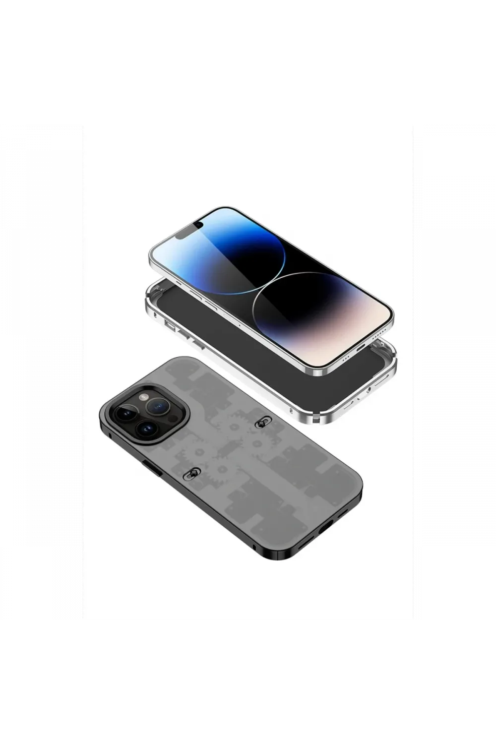 Apple iPhone 13 Pro Max Kılıf Mekanik Bumper Kapak - Derin Mor
