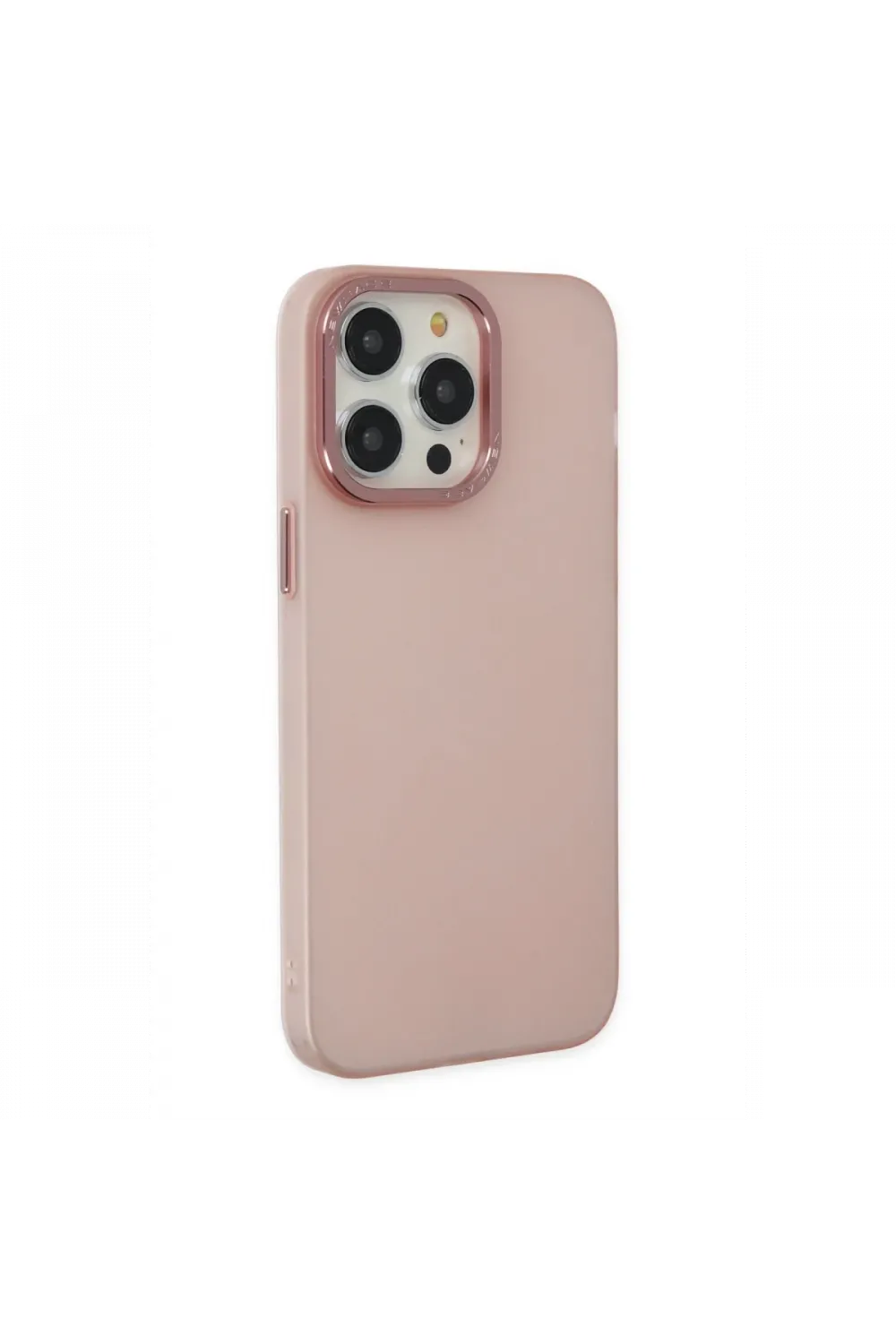Apple iPhone 13 Pro Max Kılıf Modos Metal Kapak - Pembe