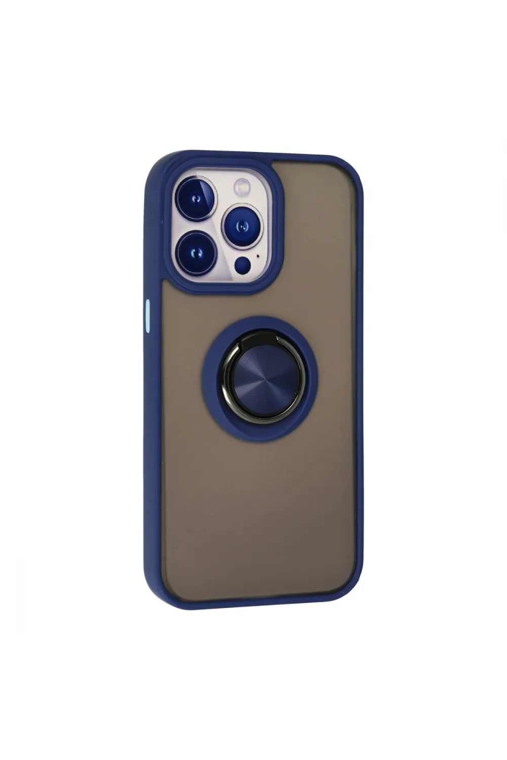 Apple İphone 13 Pro Max Kılıf Montreal Yüzüklü Silikon Kapak - Lacivert