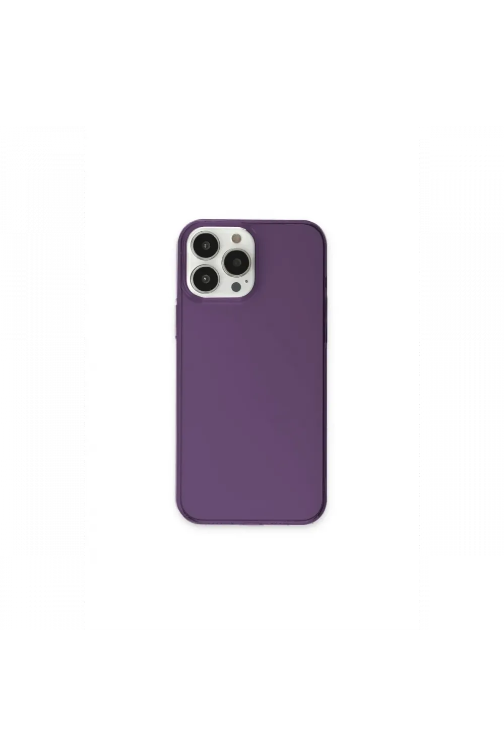 Apple iPhone 13 Pro Max Kılıf Pc Sert Şeffaf Kapak - Mor