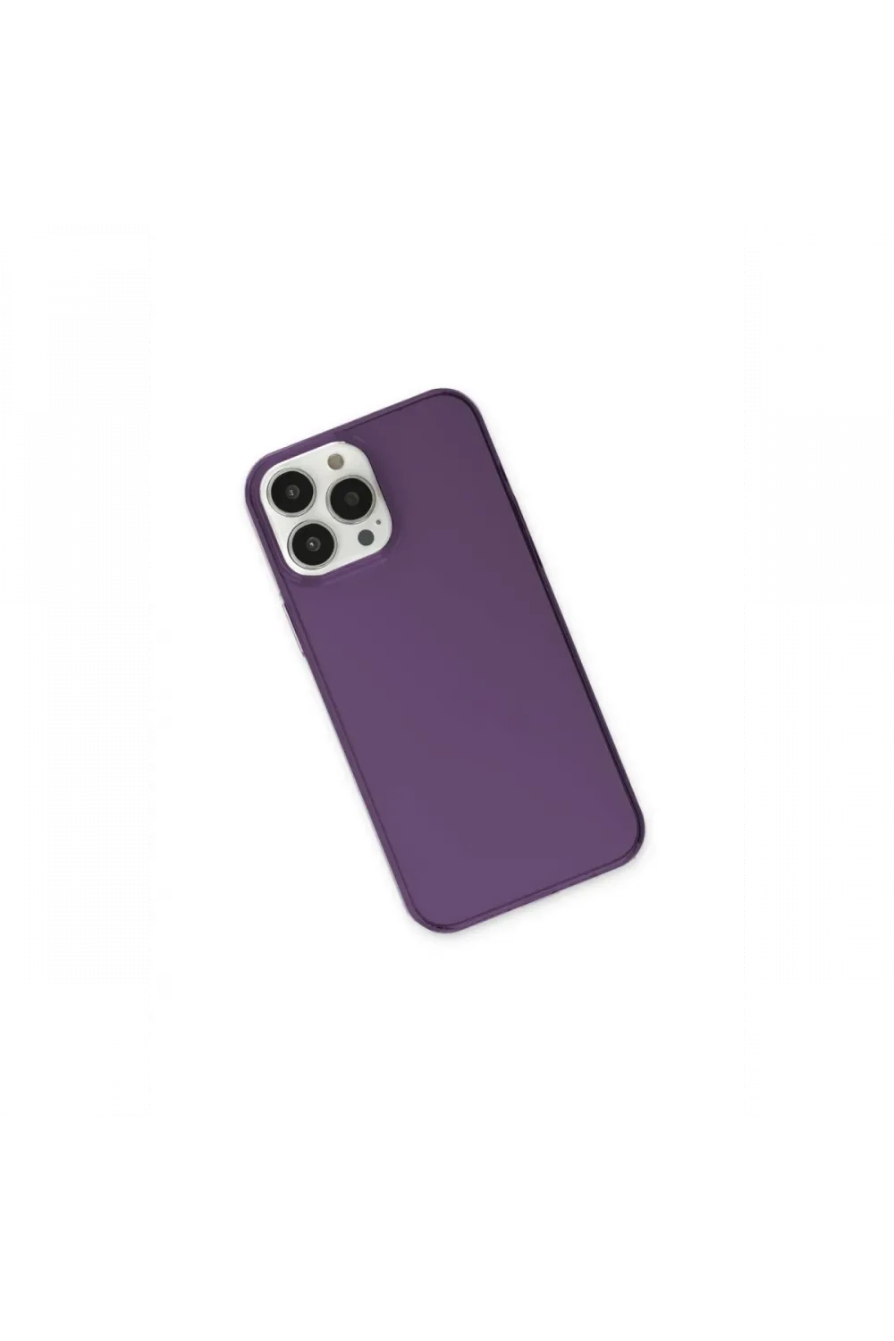 Apple iPhone 13 Pro Max Kılıf Pc Sert Şeffaf Kapak - Mor