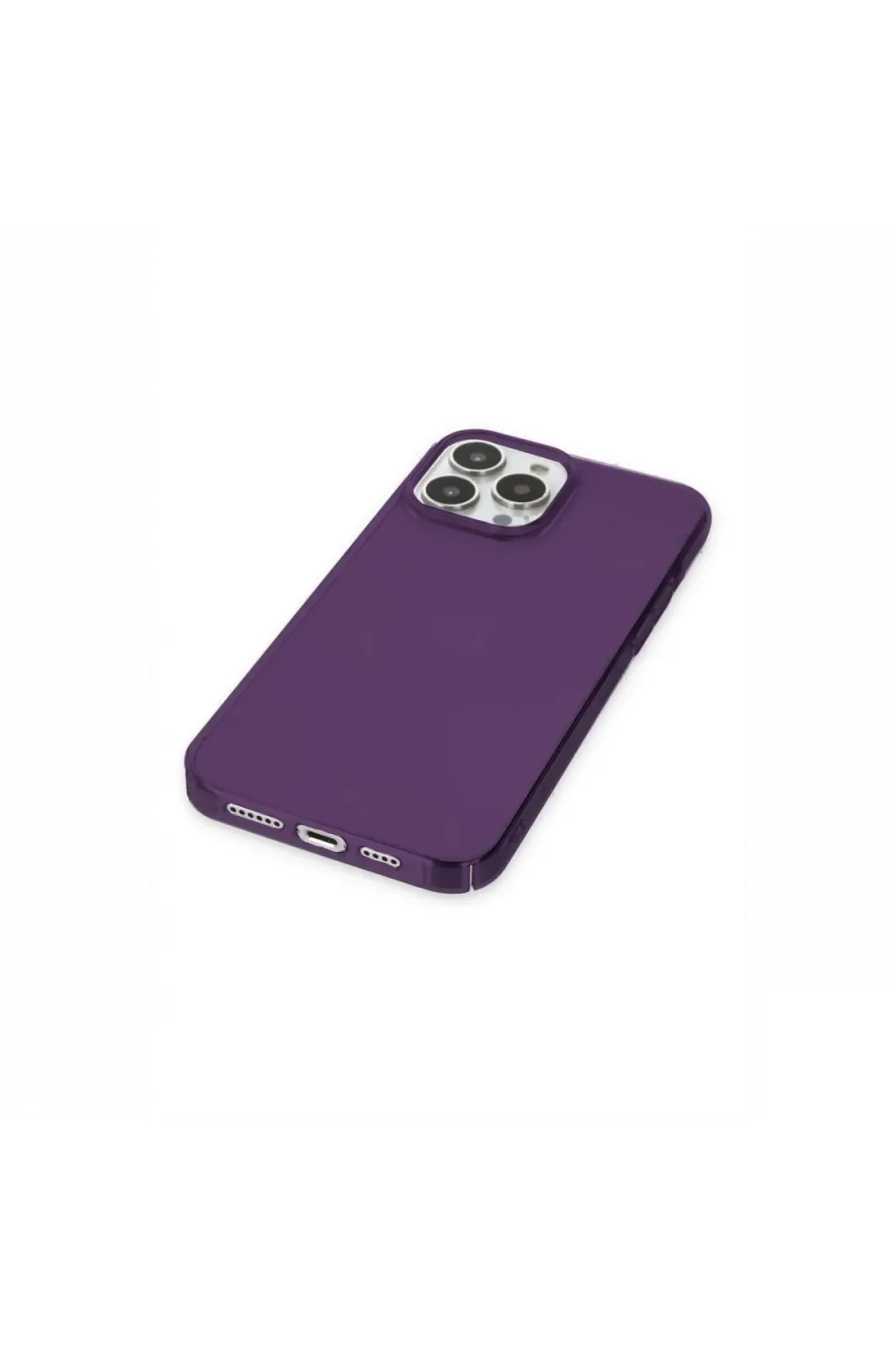 Apple iPhone 13 Pro Max Kılıf Pc Sert Şeffaf Kapak - Mor
