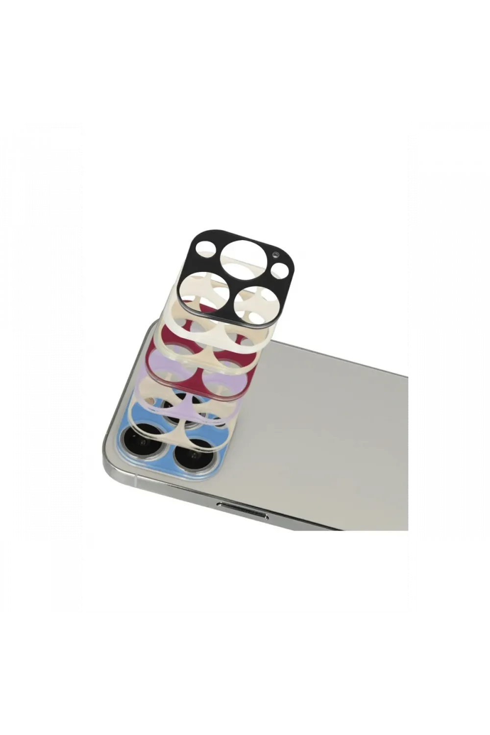 Apple iPhone 13 Pro Max Rainbow Kamera Lens Koruma Cam - Mor
