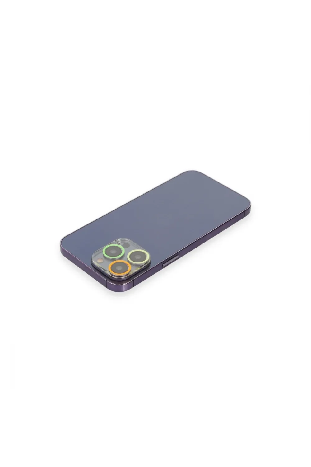 Apple İphone 13 Pro Max Renkli Kamera Lens Koruma Cam - Sarı-turuncu