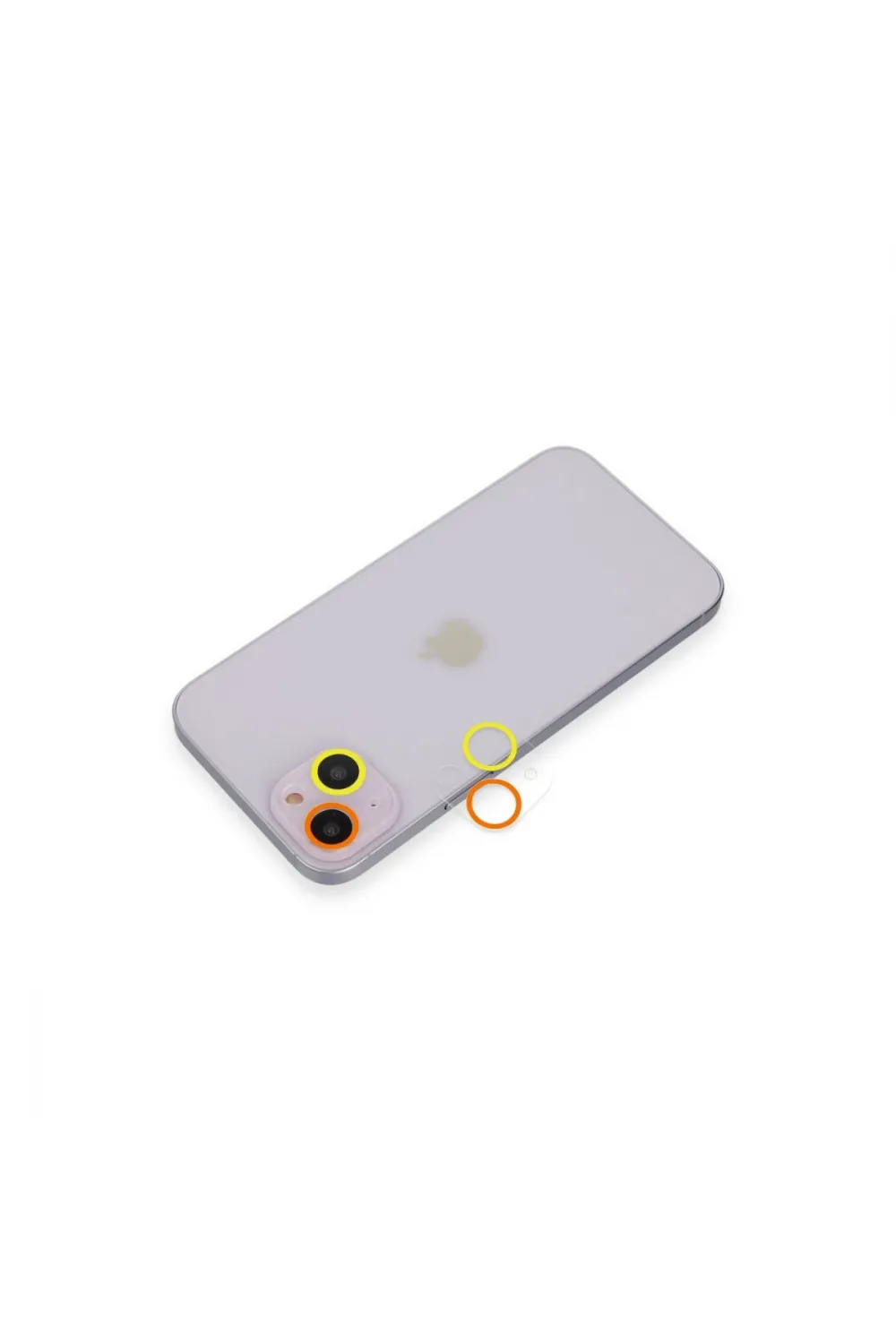 Apple İphone 13 Renkli Kamera Lens Koruma Cam - Sarı-turuncu