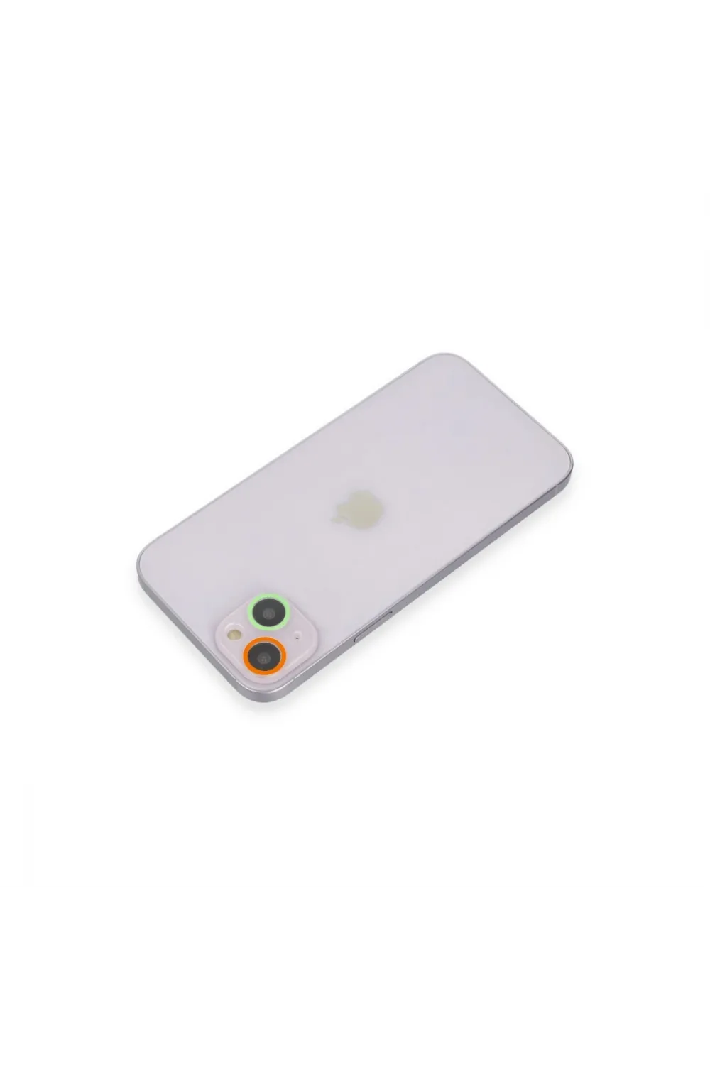 Apple İphone 13 Renkli Kamera Lens Koruma Cam - Turuncu-yeşil